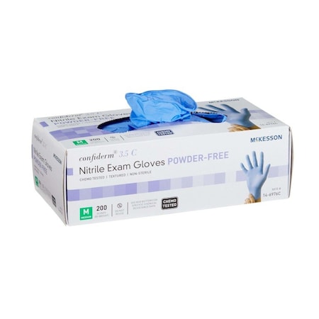 Mckesson Confirderm 3.5C, Disposable Gloves, Nitrile, Powder-Free, M, 2000 PK, Blue 14-6976C